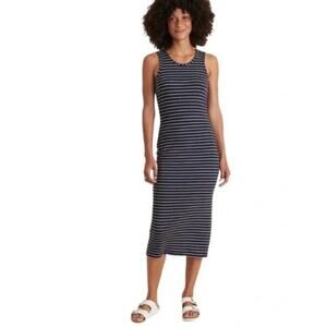 Marine Layer Lexie Midi Dress Womens Size S Blue White Stripe Sleeveless Coastal